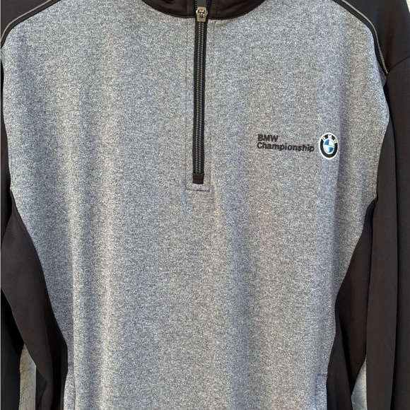 Gray and Black Lightweight Shirt Jacket with Quarter-Zip - Picture 2 of 7